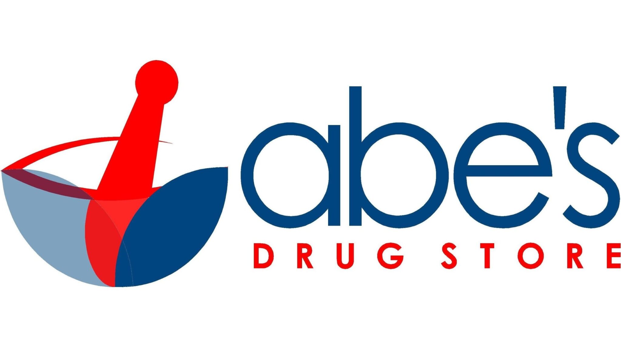 The old Abe's Drug Store logo: a red and blue mortar and pestle beside the name