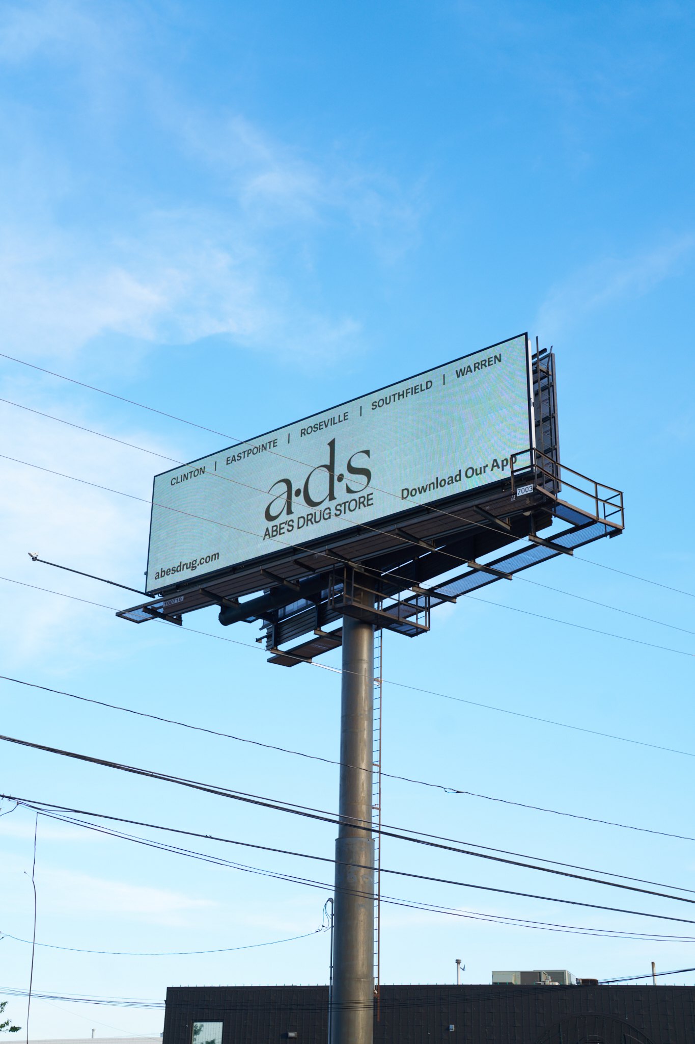 a·d·s billboard listing all five locations
