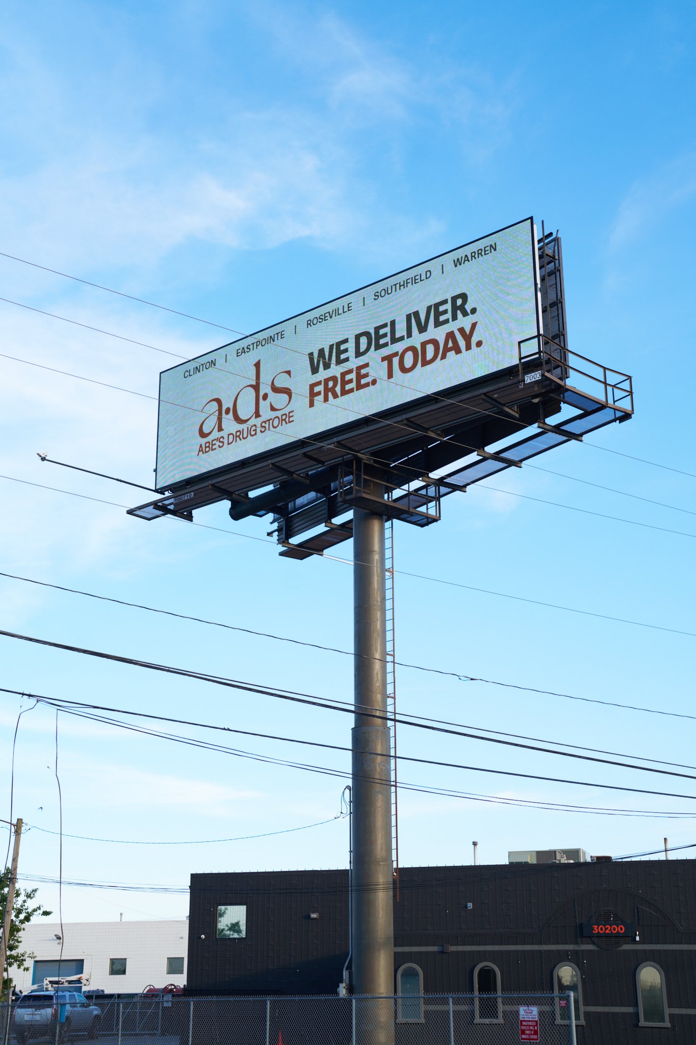 a·d·s billboard: We deliver. Free. Today.